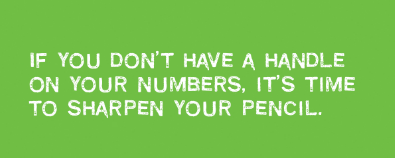 If you don't have a handle on your numbers, it's time to  sharpen your pencil.